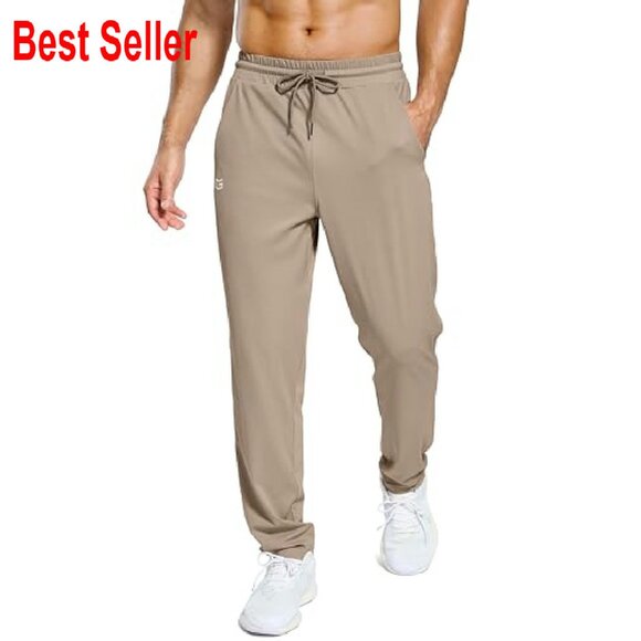 Men's Stretch Tapered Sweatpants Lightweight Athletic Joggers with Pockets
